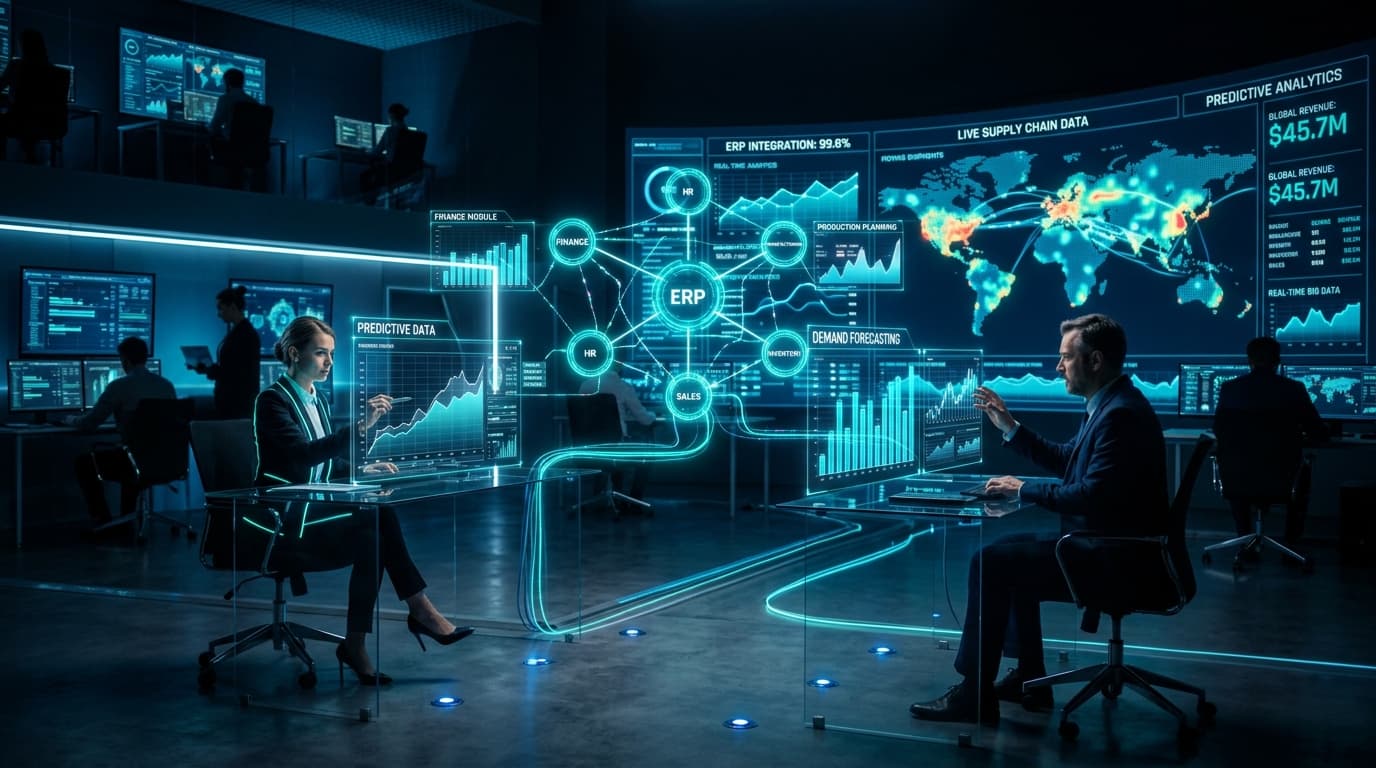 Enterprise ERP systems and real-time big data analytics control center